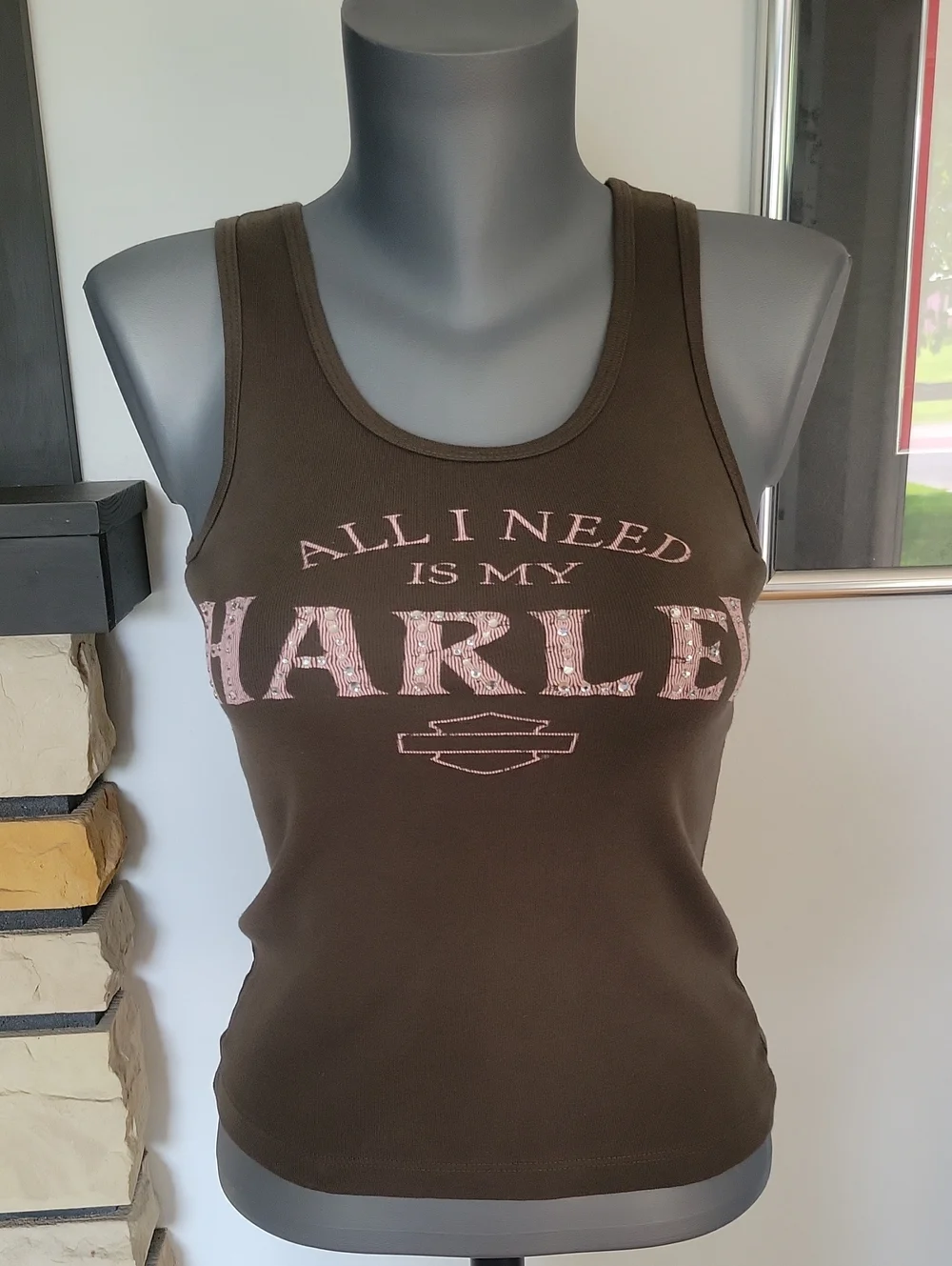 Harley-Davidson Tank Top Small Green Pink